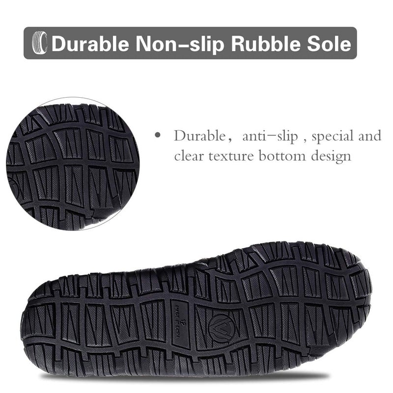shoeslocker Men's Moccasin Slippers, Indoor Outdoor House Shoes with Memory Foam, Brown Size 9 - Image 4